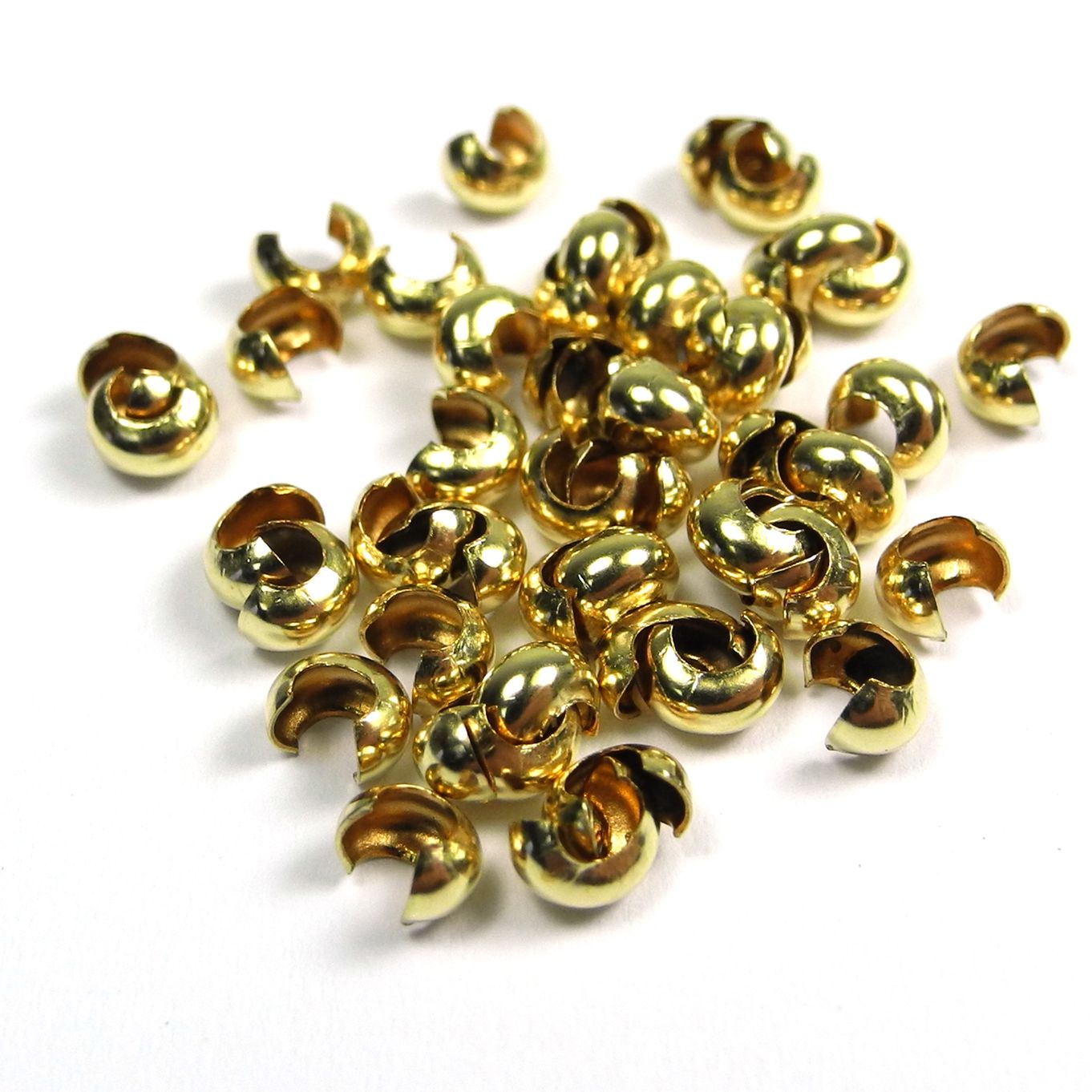Soft Flex 3mm Crimp Bead Covers  Gold Filled (50 pieces) - FC118