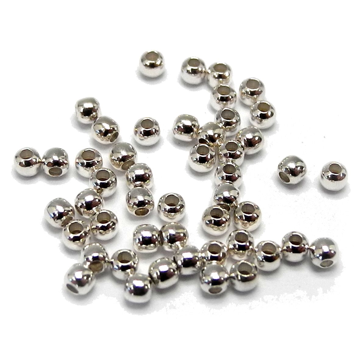 Crimp Beads, 3.0 mm (.118 in) O.D., Silver Plated, 1.5 g (.05 oz), appx. 27  pc