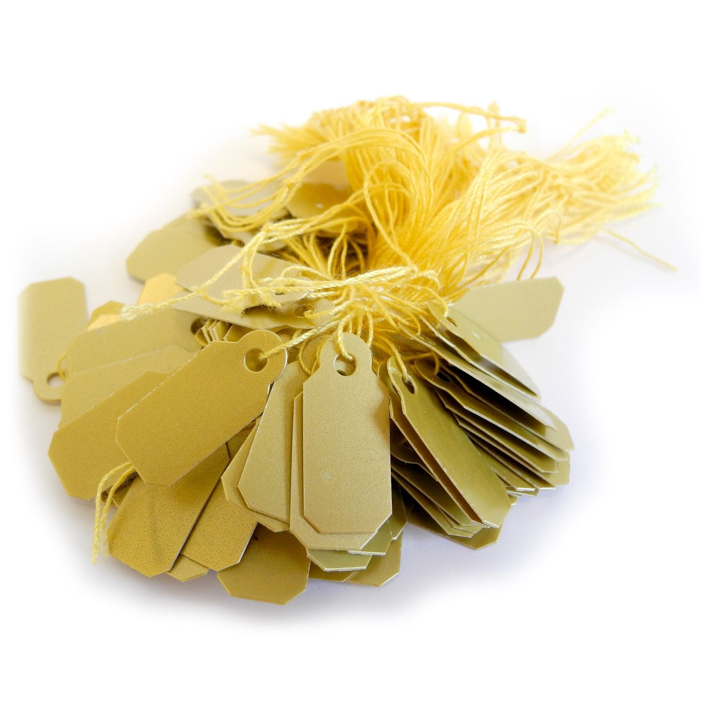 Jewellery Tags Tie On Gold 10x22mm Rectangle (Pack Of 100) - HL444