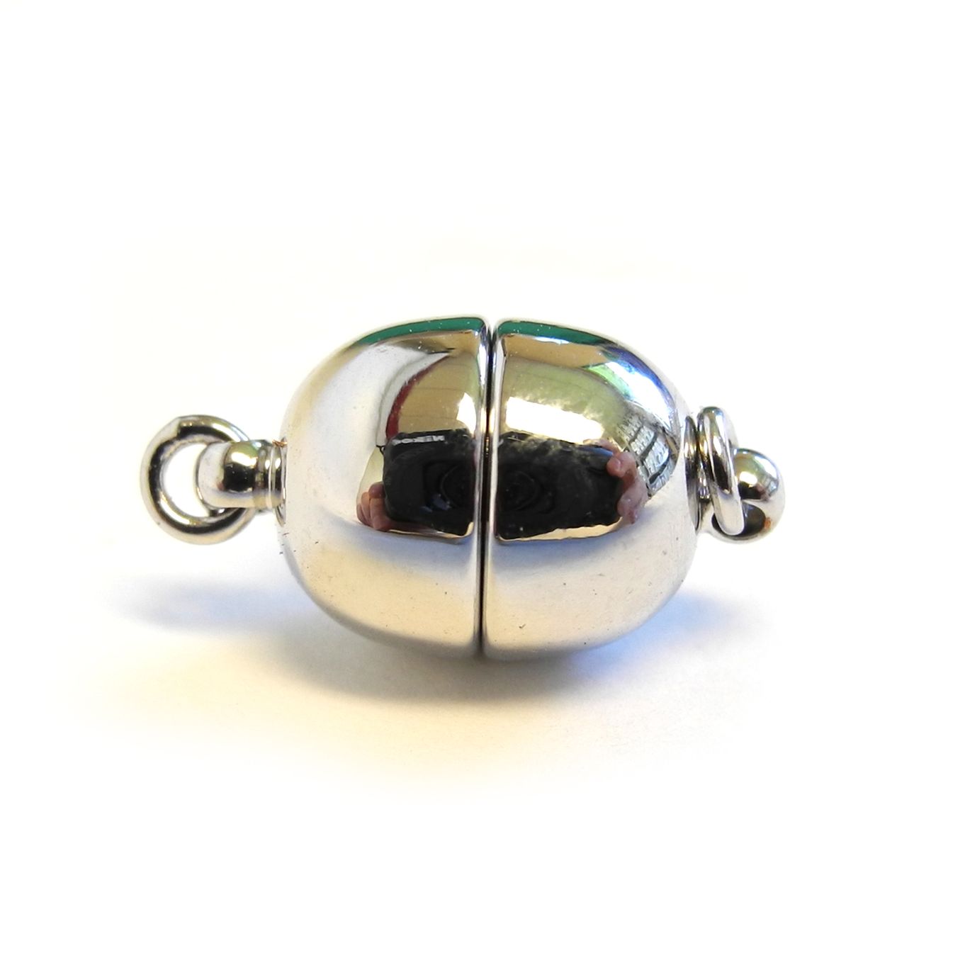 Magnetic Clasp Silver Plated Oval (8.5x11mm) - FC4492