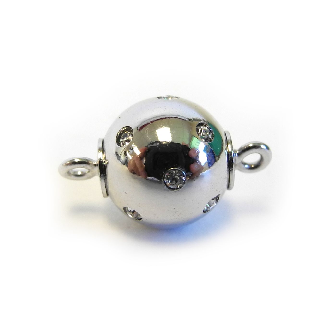 Magnetic Clasp Silver Plated 10mm Studded - FC4496