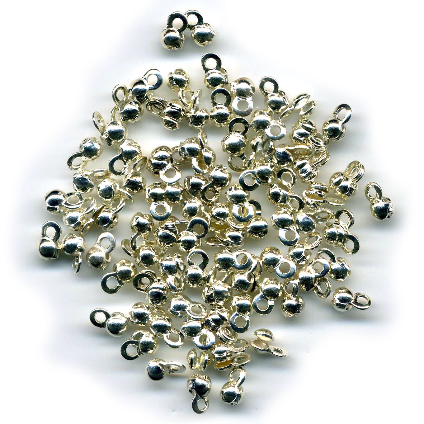 Necklace Chain Ends Silver Plate 'B' (100) - FN116