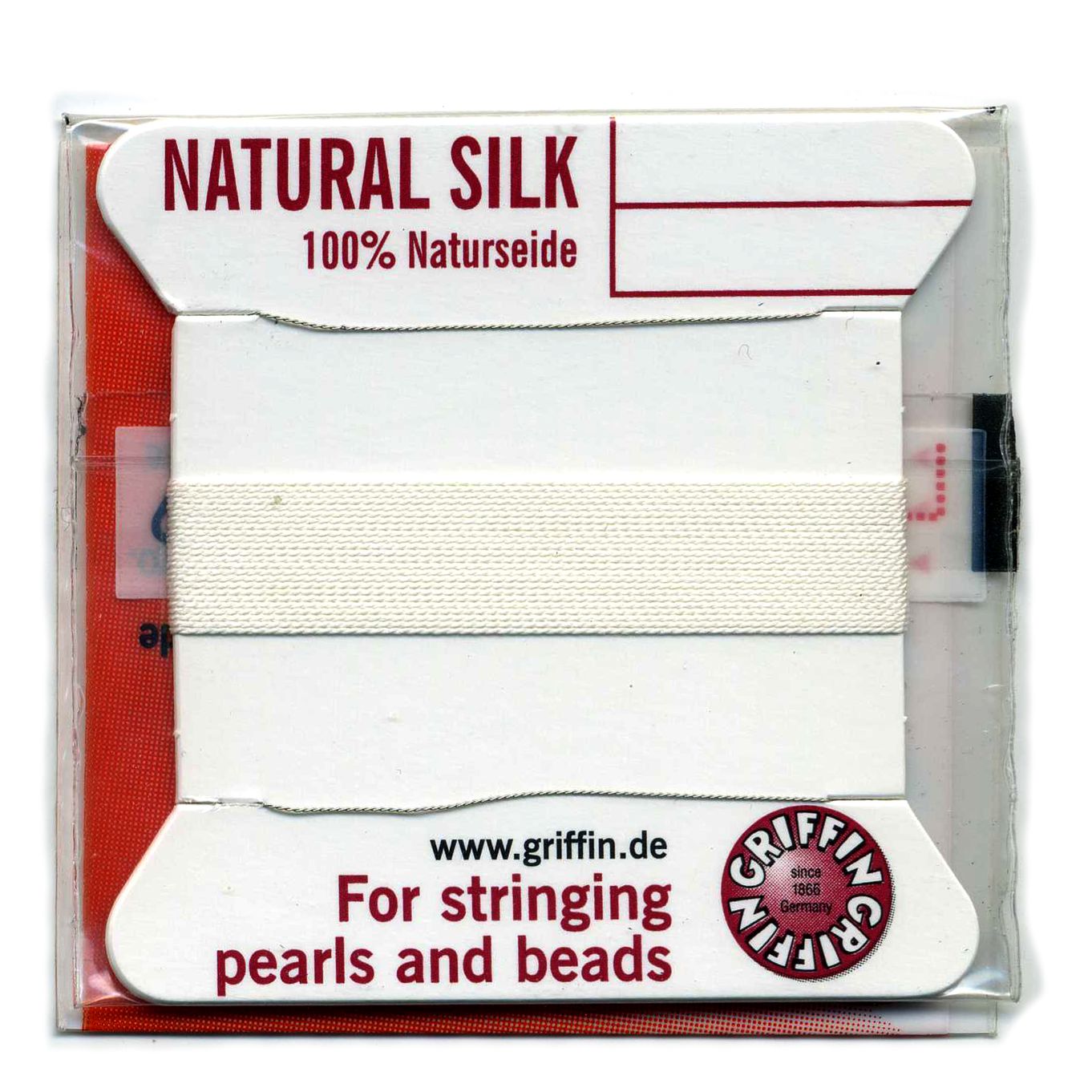 Griffin White Silk Thread With Two Needles 0.45mm - FT522A