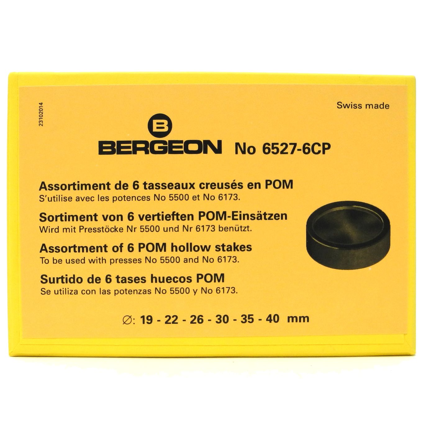 Bergeon 5500-C Watch Crystal Press with 10 Tapered Dies