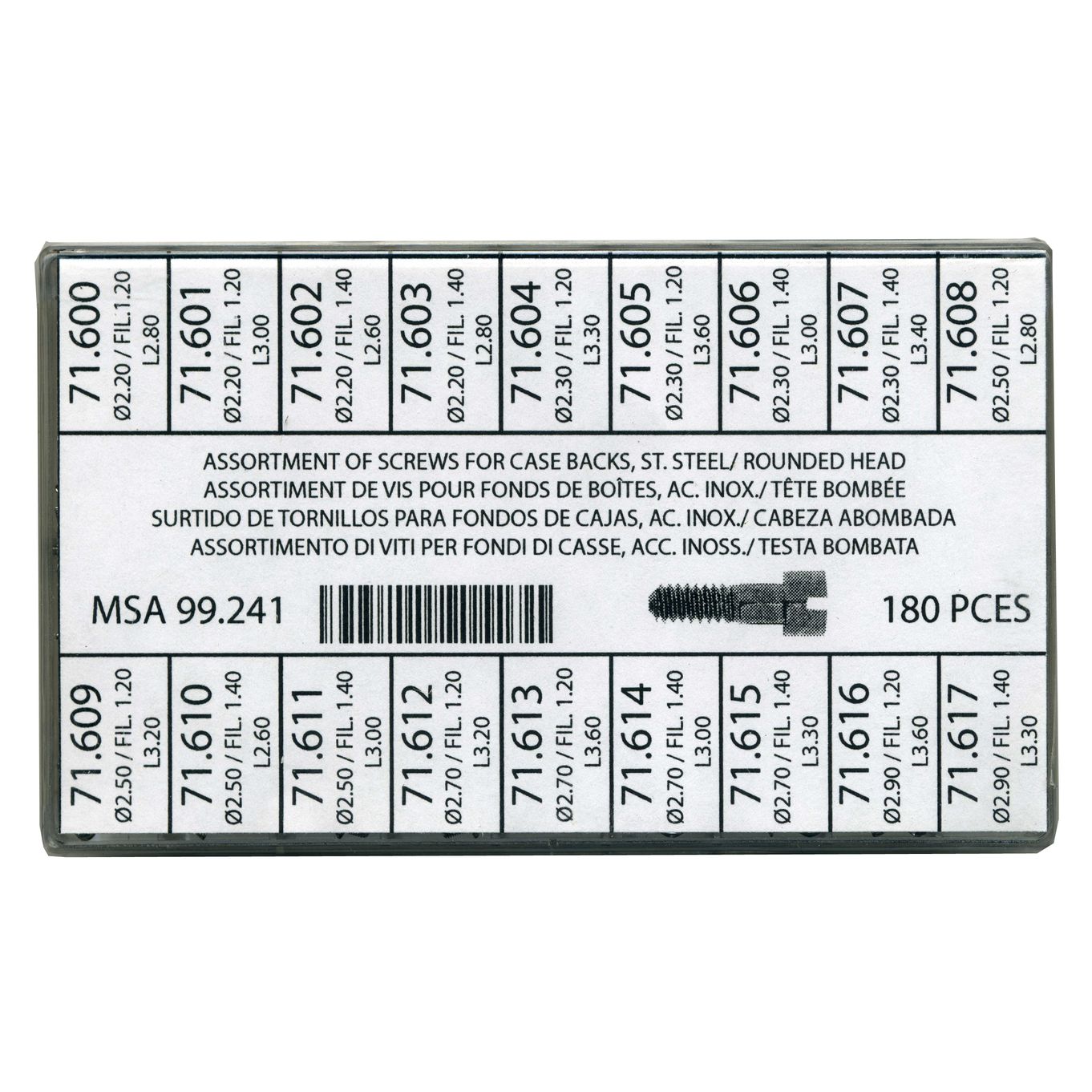 Assortment Of Stainless Steel Rounded Head Watch Case Back Screws - MY241