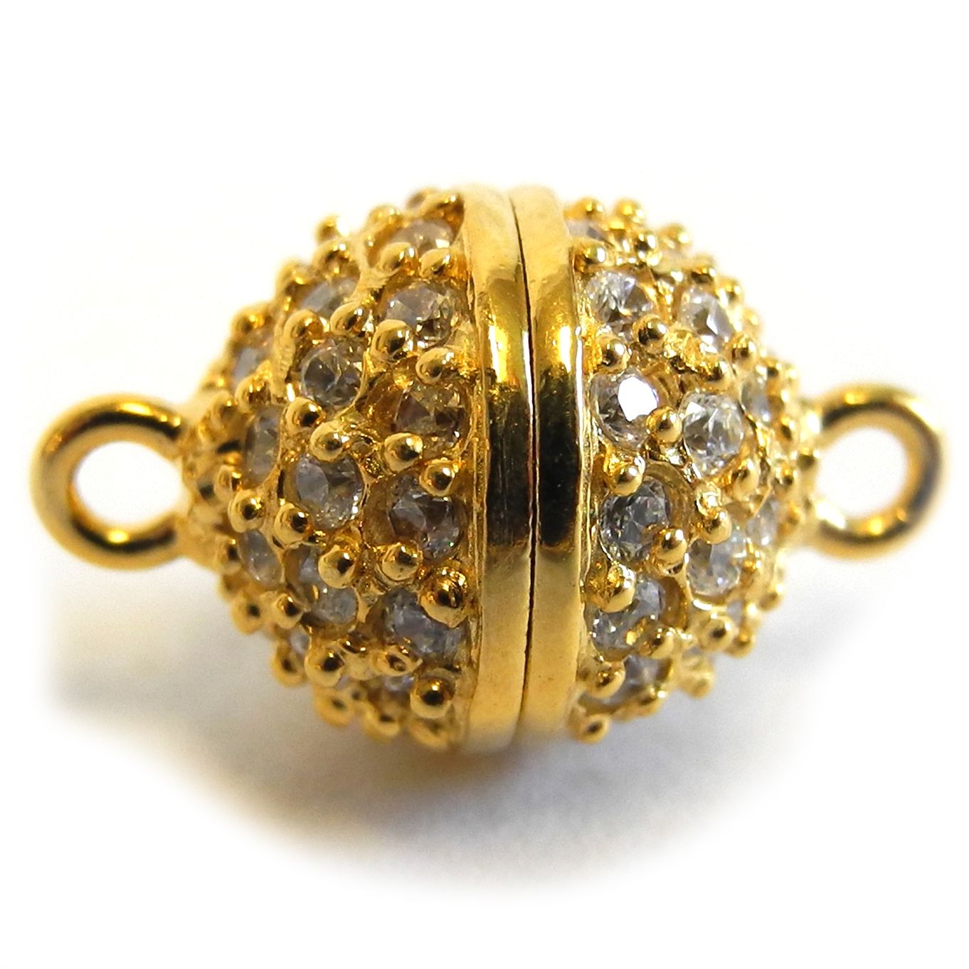 Magnetic Clasp Gold Plated Silver with Zirconias 10mm- FC4501