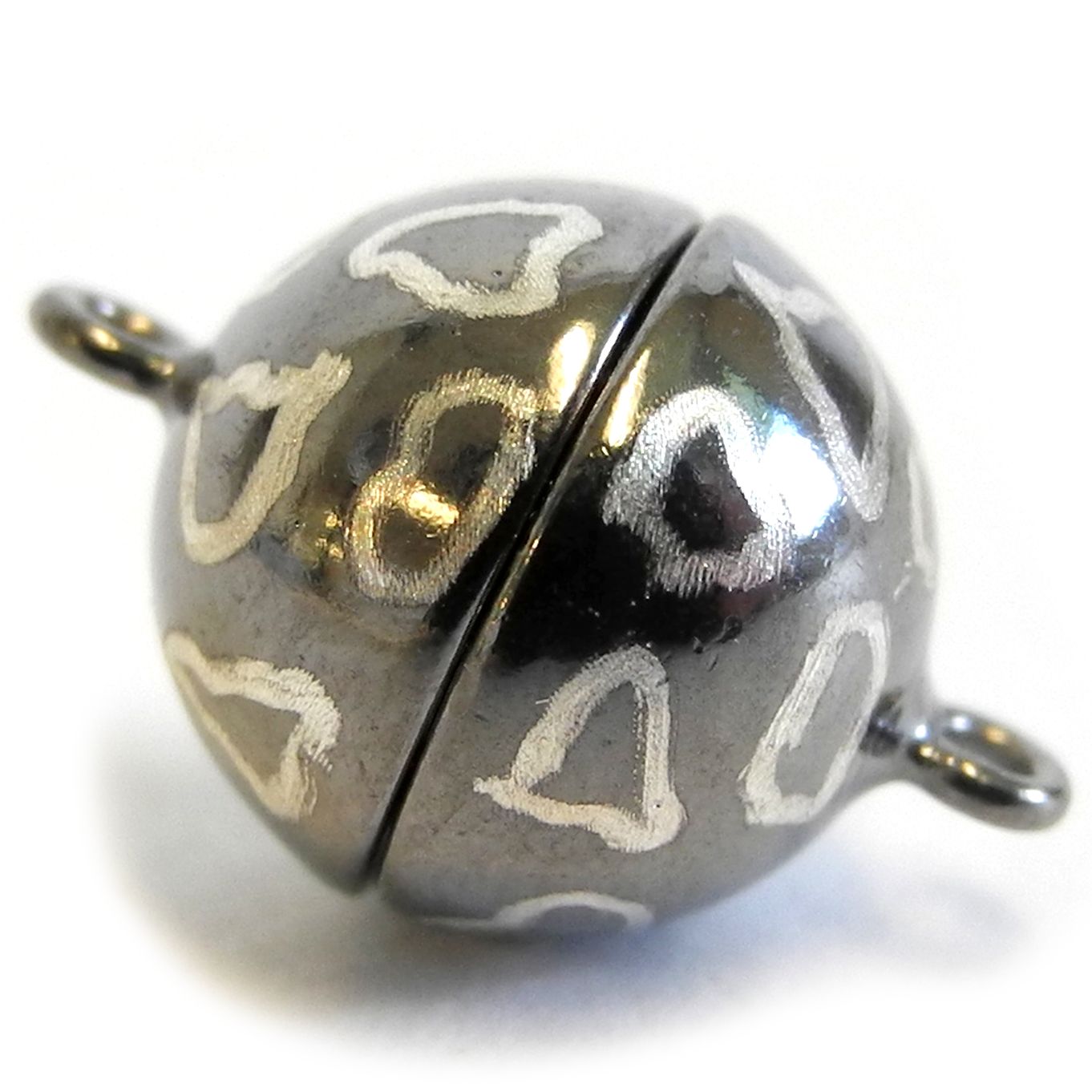 Magnetic Clasp Silver Rhodium Plated with Cheetah Print- FC4503