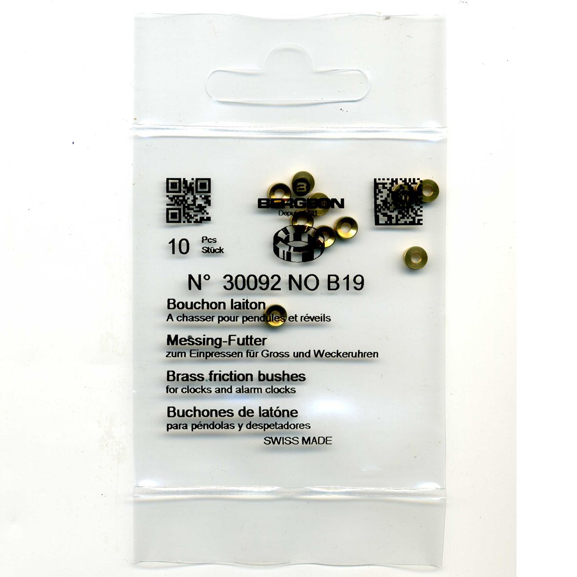 Brass Clock Bushes B19 2.00mm x 1.50mm x 4.50mm Bergeon 30092 - CB1519