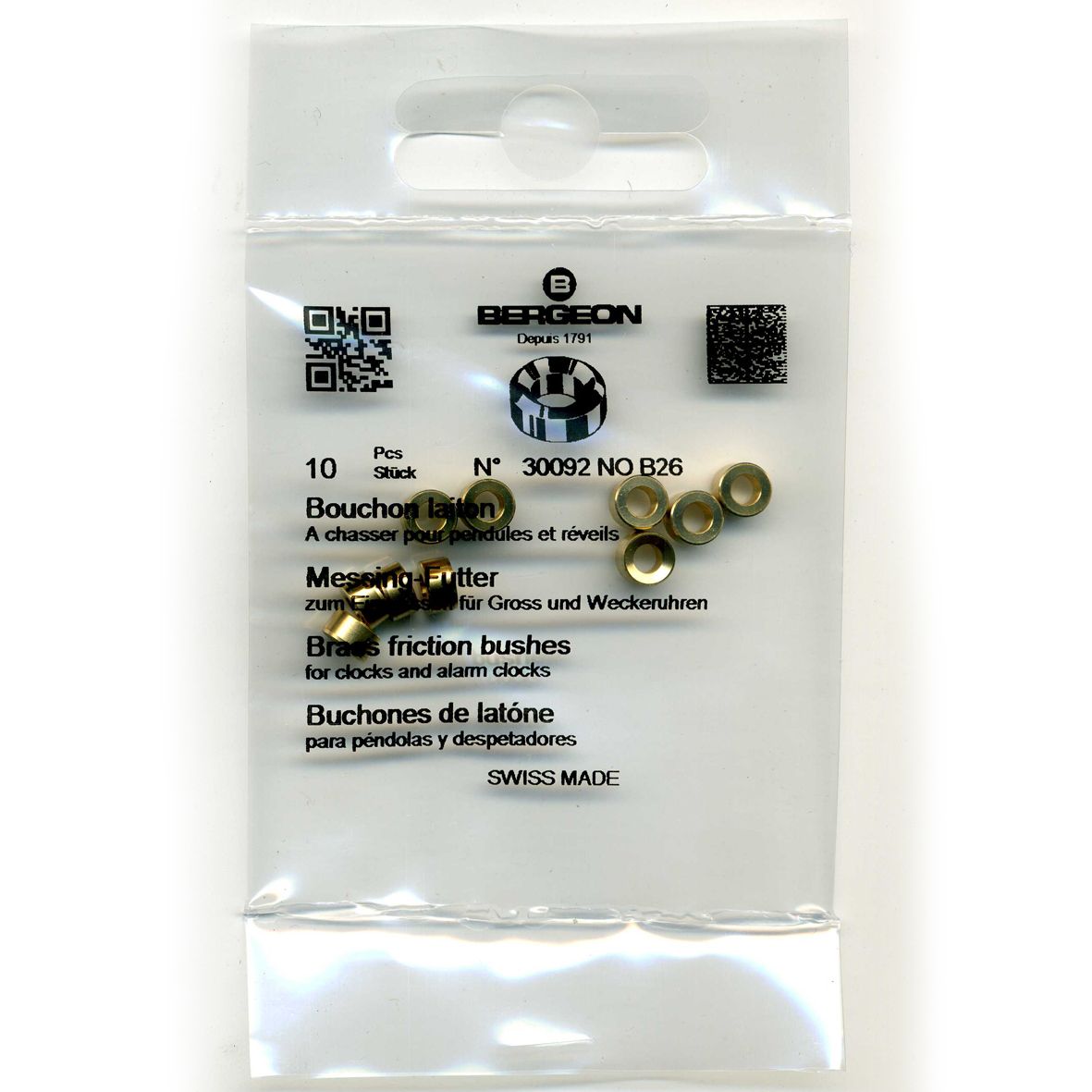 Brass Clock Bushes B23 2.50mm x 1.50mm x 4.50mm Bergeon 30092 - CB1523