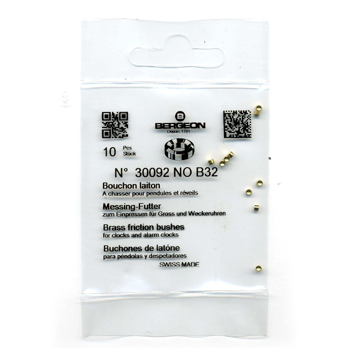 Brass Clock Bushes B32 0.35mm x 1.50mm x 2.00mm Bergeon 30092 - CB1532