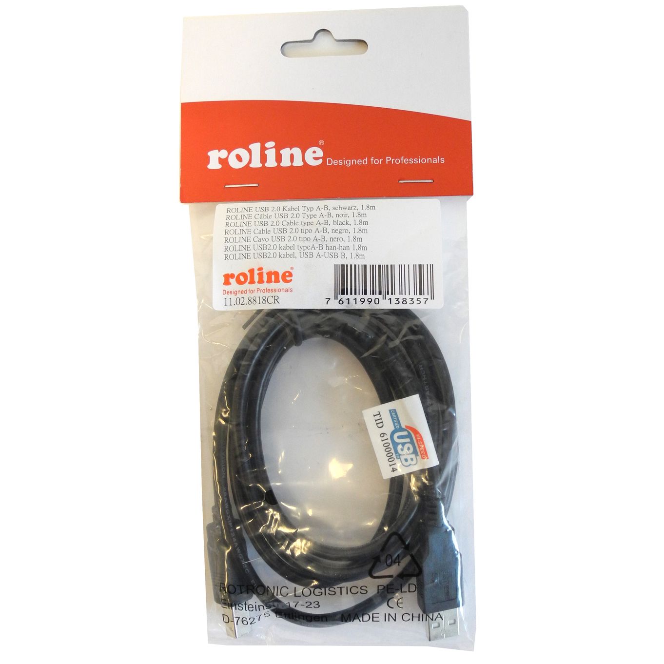 USB Printer Cable 1.80m For Witschi ProofMaster - HZW422