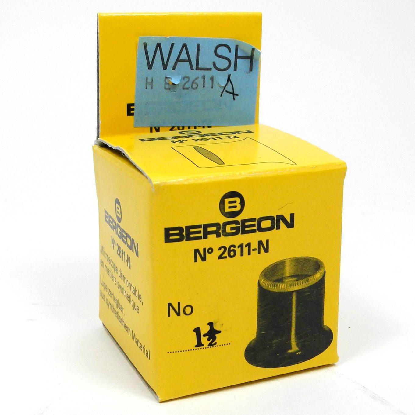 Eyeglass Black 6.7x Mag 1.5" Focal Length Bergeon 2611-1.5 - HE2611A