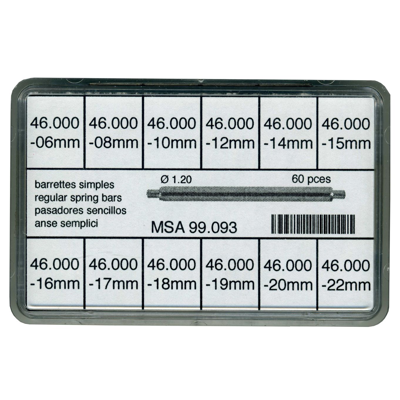 Horotec MSA99.093 Assortment Of Standard Watch Spring Bars - MY093