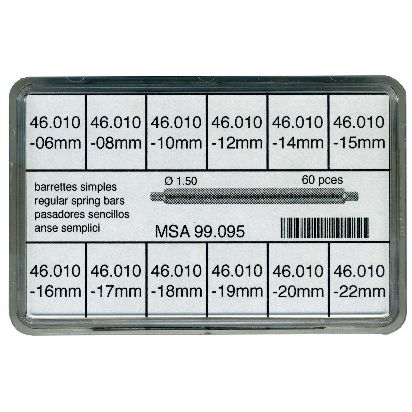 Horotec MSA99.095 Assortment Of Standard Watch Spring Bars - MY095