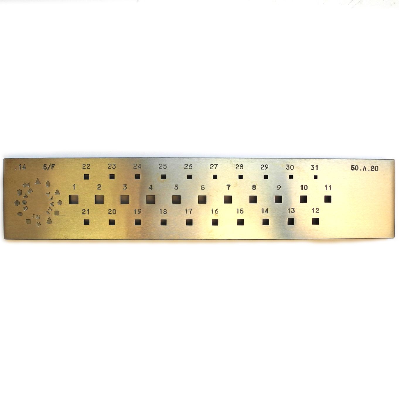 Drawplate Square 31 Hole 5.00 - 2.00mm - TD446