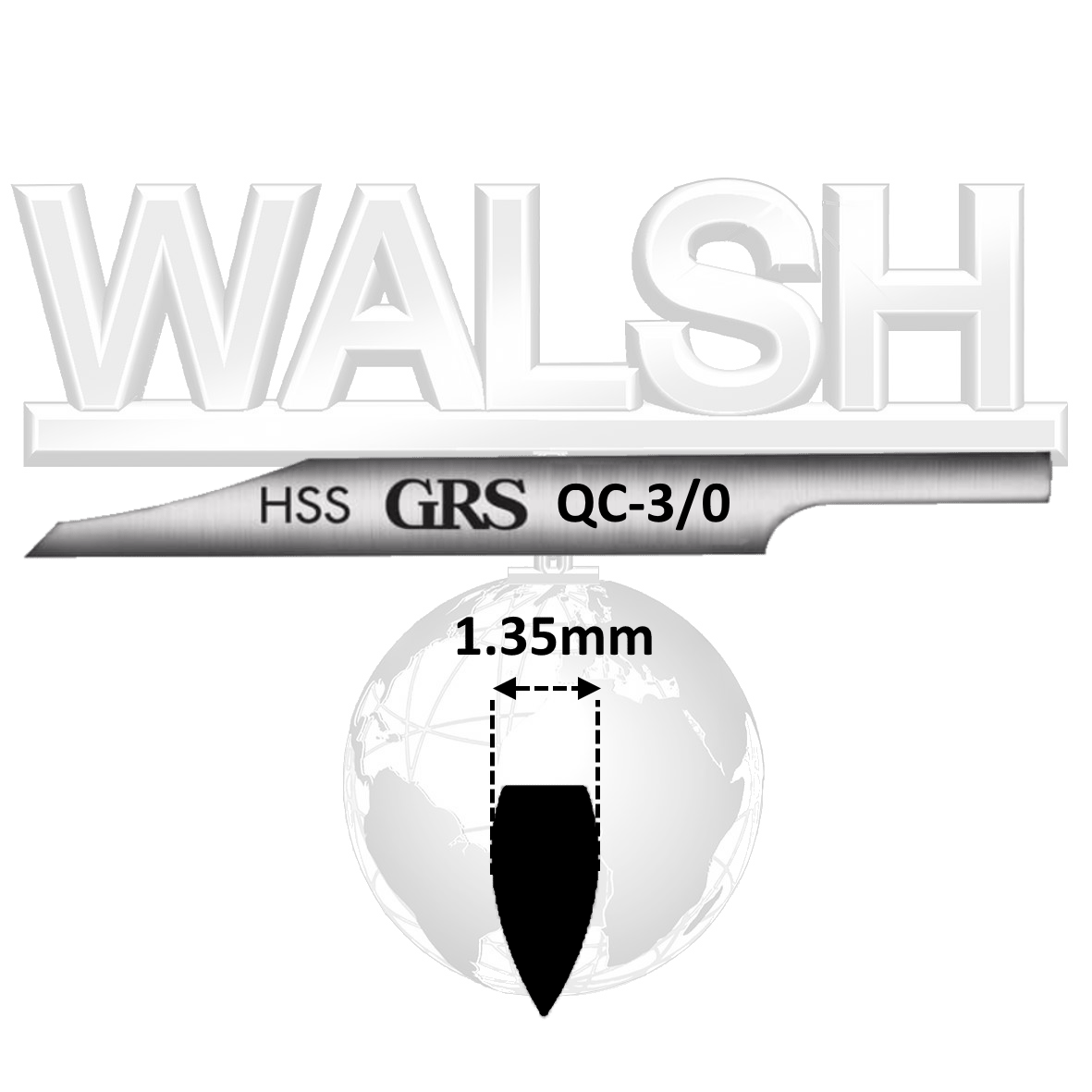 GRS QC Onglette HSS 1.35mm #3/0 Graver - 022-398