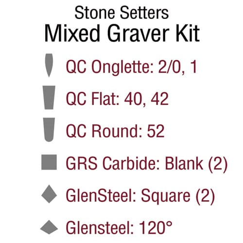 GRS Glensteel Stone Setters Graver Kit - 022-525
