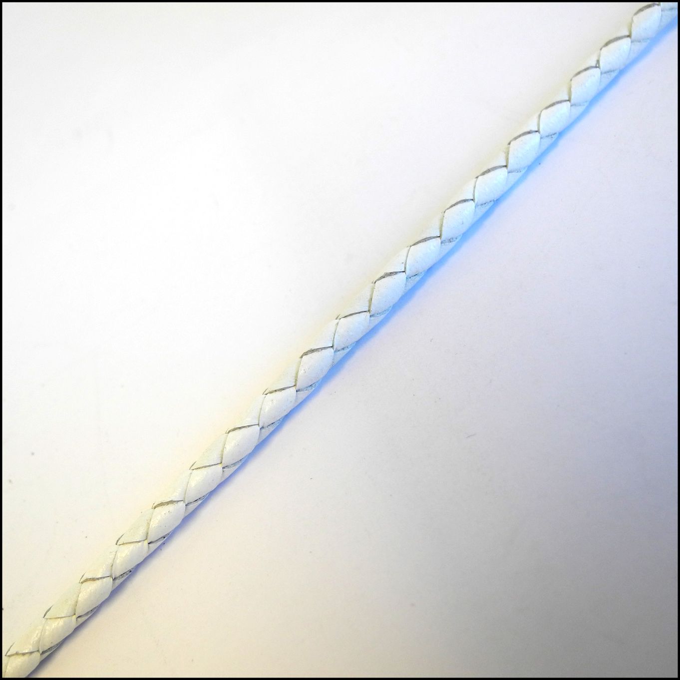 Leather Braided Cord 3mm in White- FC11WHITE