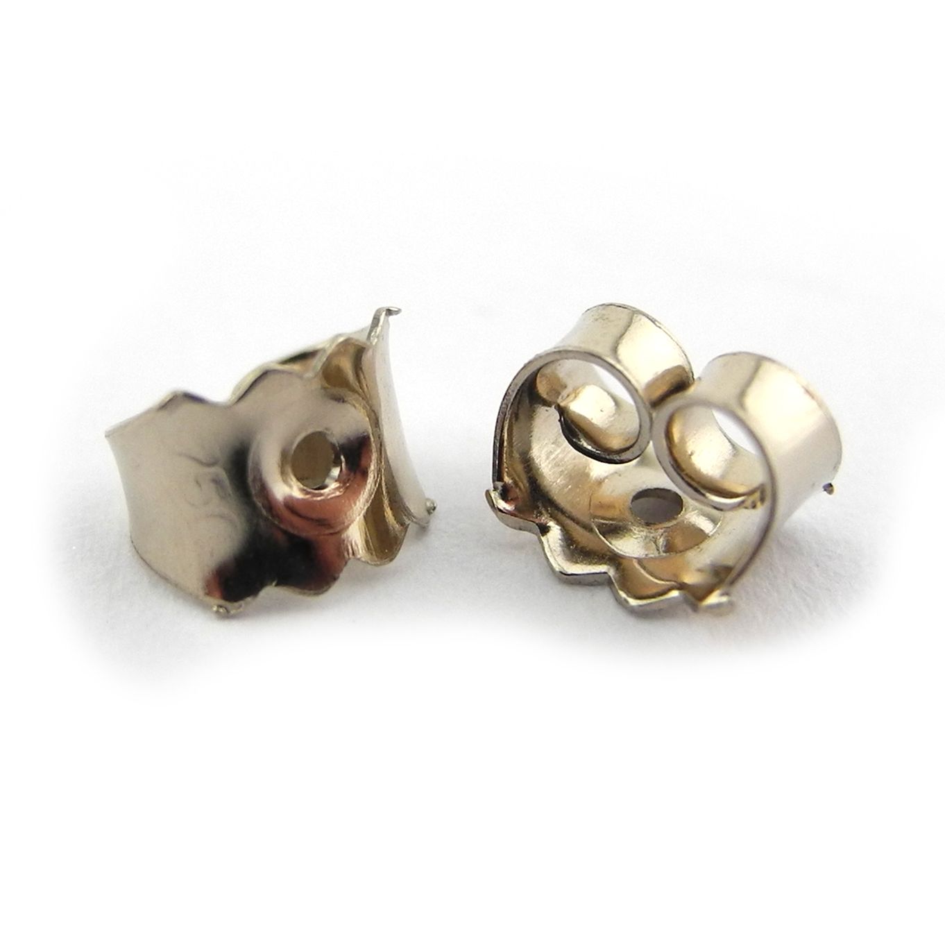 Butterfly Earring Scrolls Backs 18ct White Heavy Weight 1 Pair - FS171