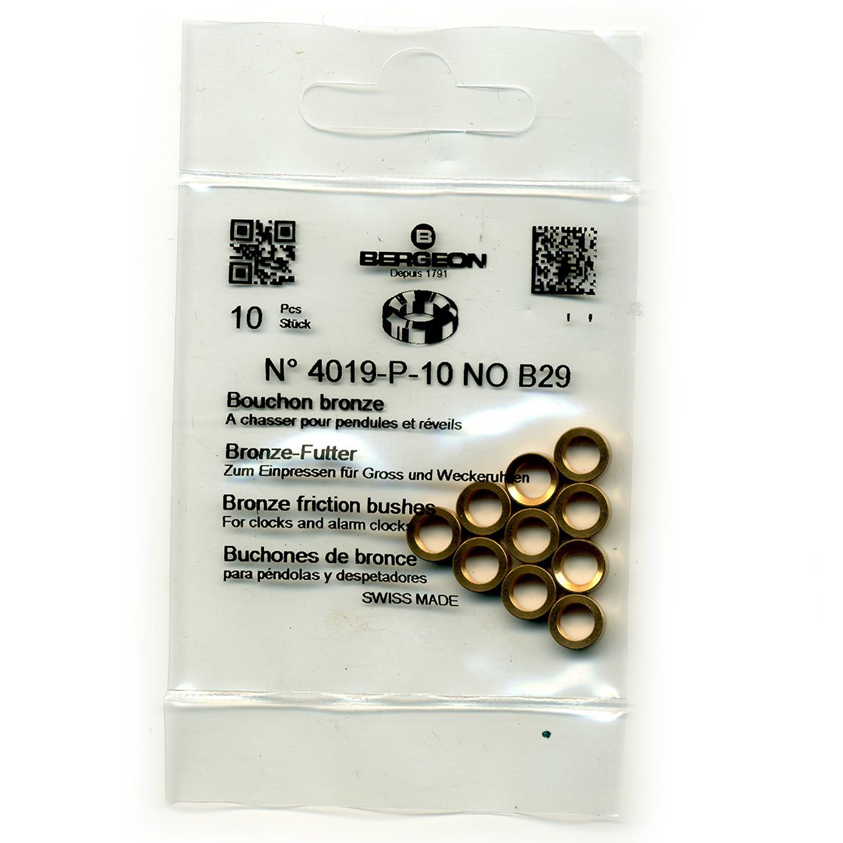 Bronze Clock Bushes B29 5.00mm x 3.00mm x 7.50mm Bergeon 4019 - CB1829