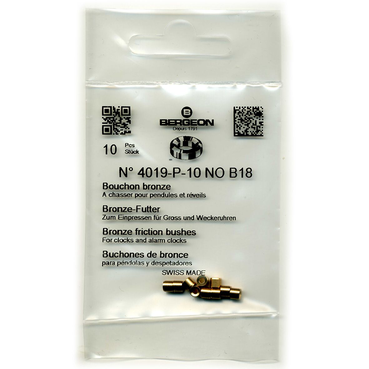 Bronze Clock Bushes B18 1.75mm x 3.00mm x 3.50mm Bergeon 4019 - CB1818