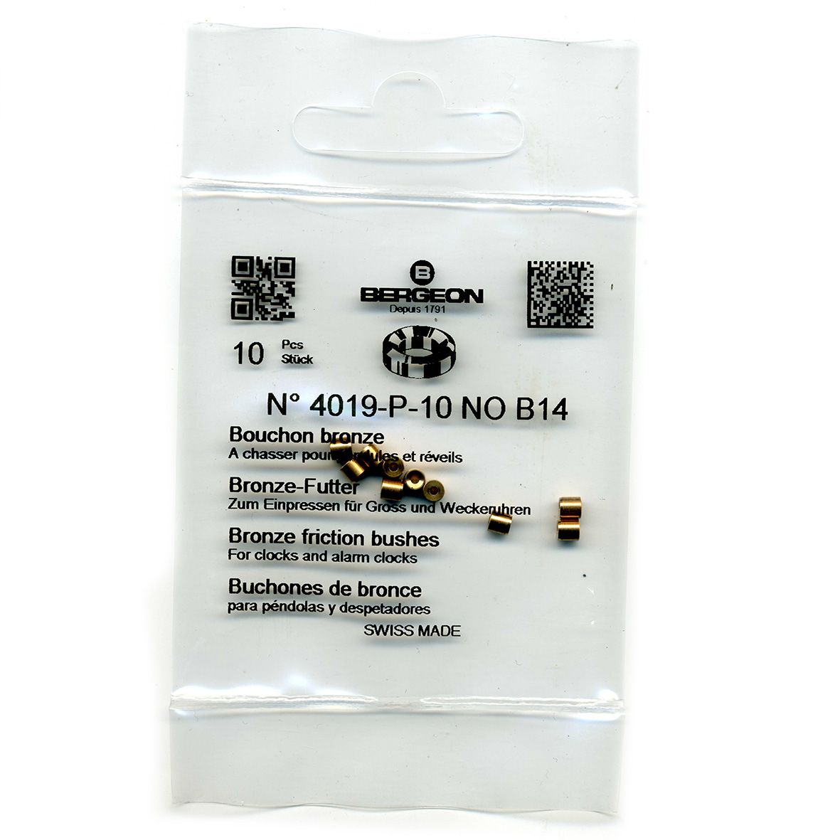 Bronze Clock Bushes B14 1.25mm x 3.00mm x 3.00mm Bergeon 4019 - CB1814