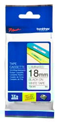 18mm Black on White Brother P-Touch Tape TZe241 - HTZ241