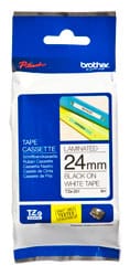 24mm Black on White Brother P-Touch Tape TZe-251 - HTZ251