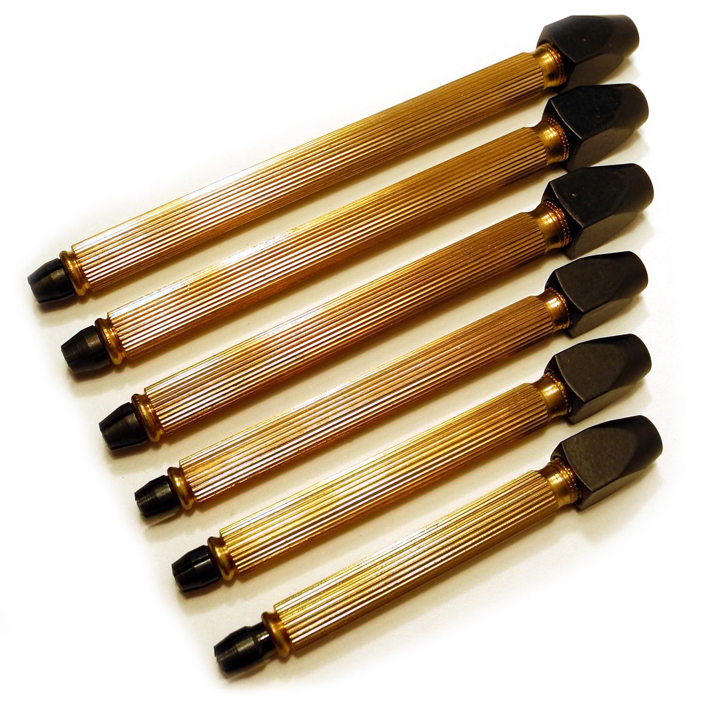 Pin Vice Set Of 6 Brass With Square Head Economy - HP1459