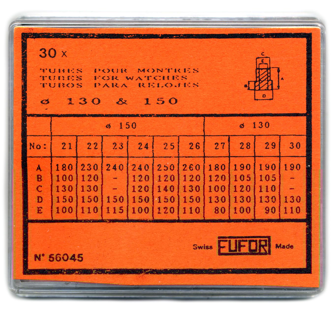 Assortment Of Watch Crown Pendant Stepped Tubes Ø1.30mm & 1.50mm - MY214