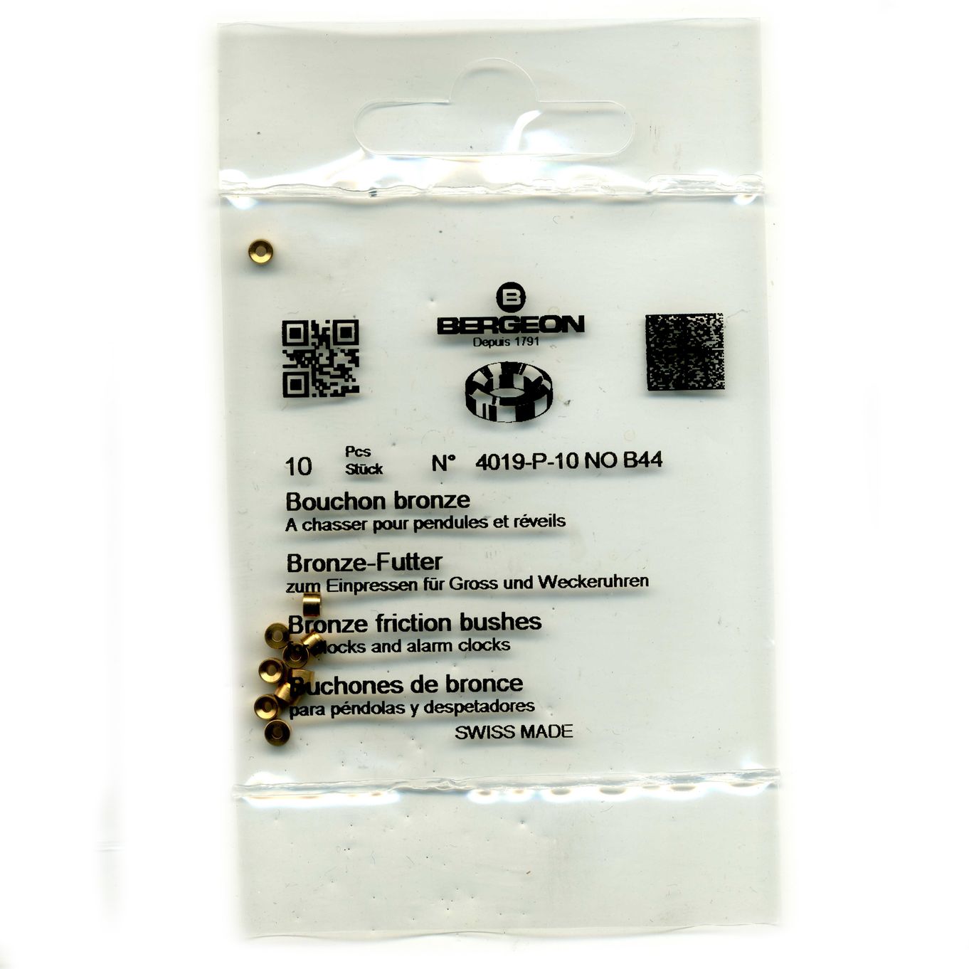 Bronze Clock Bushes B44 1.20mm x 2.00mm x 3.00mm Bergeon 4019 - CB1844