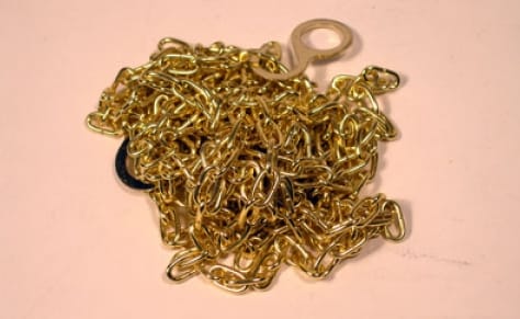 Brass Plated Steel Chain For Cuckoo Clock Chain 59 Links Per Foot - 180cm - CC542