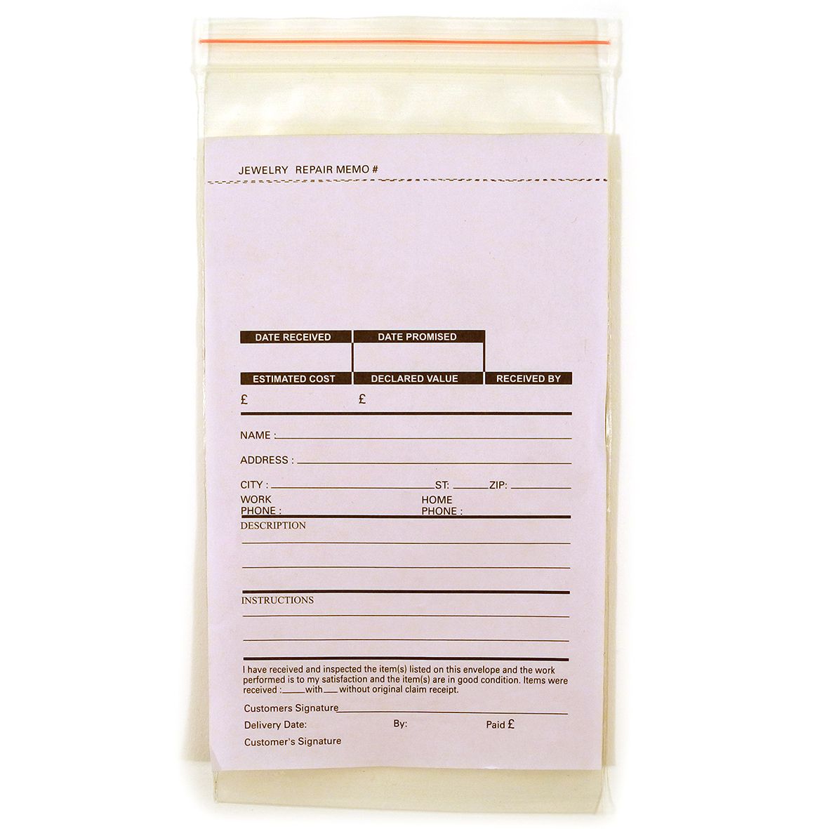 Repair Memo Triplicate Easy Seal Grip Zip Bags 4