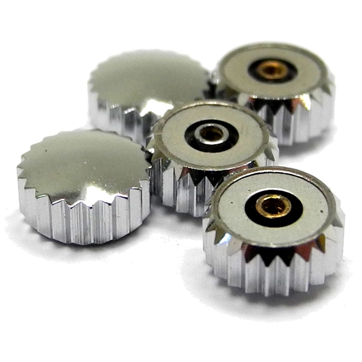 Chrome Waterproof 2.00mm Pendant Watch Buttons (Crowns) - MB409-**-**