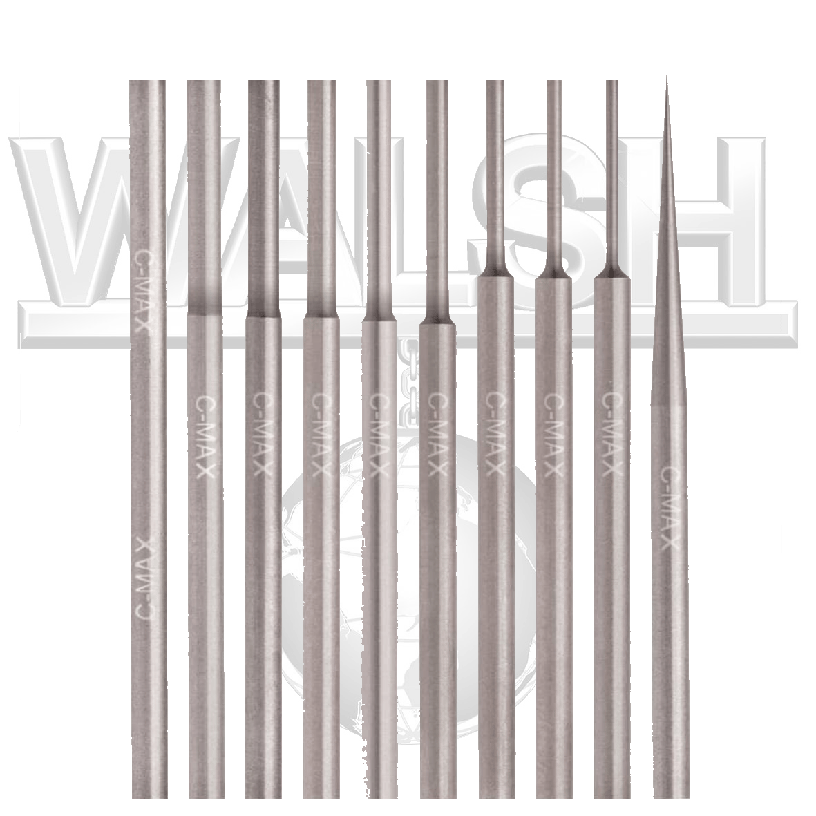 Set of 10 C-Max Stepped Round Gravers - 022-854