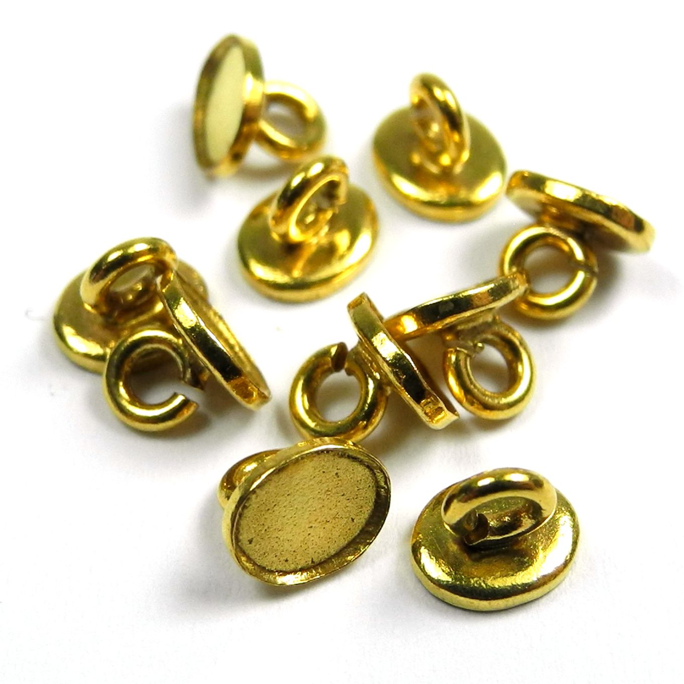 Base Metal Gilt Finish Plate Catch with Oval Base (Pack 10) - FB581