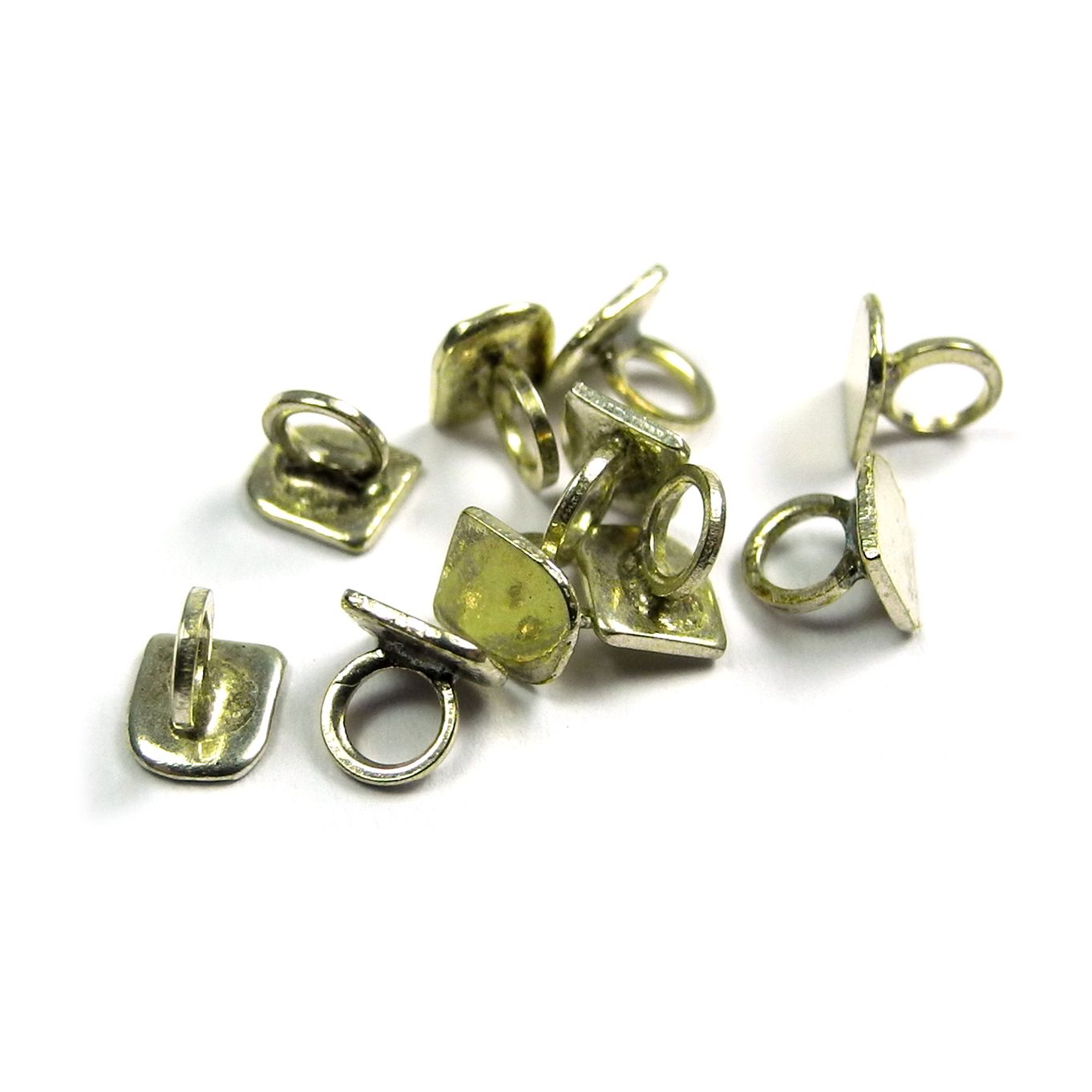 Base Metal Silver Finish Plate Catch with Oval Base (Pack 10) - FB582