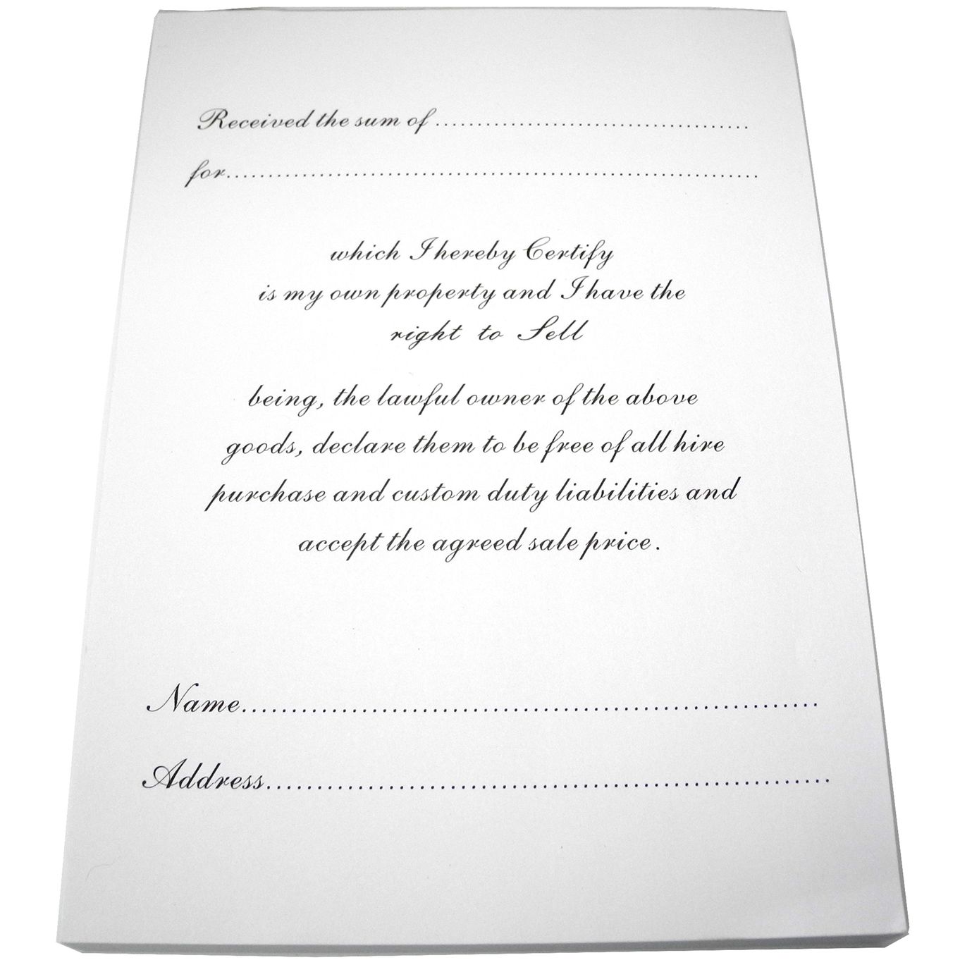 Right to Sell Pad (100 pages) - FB007