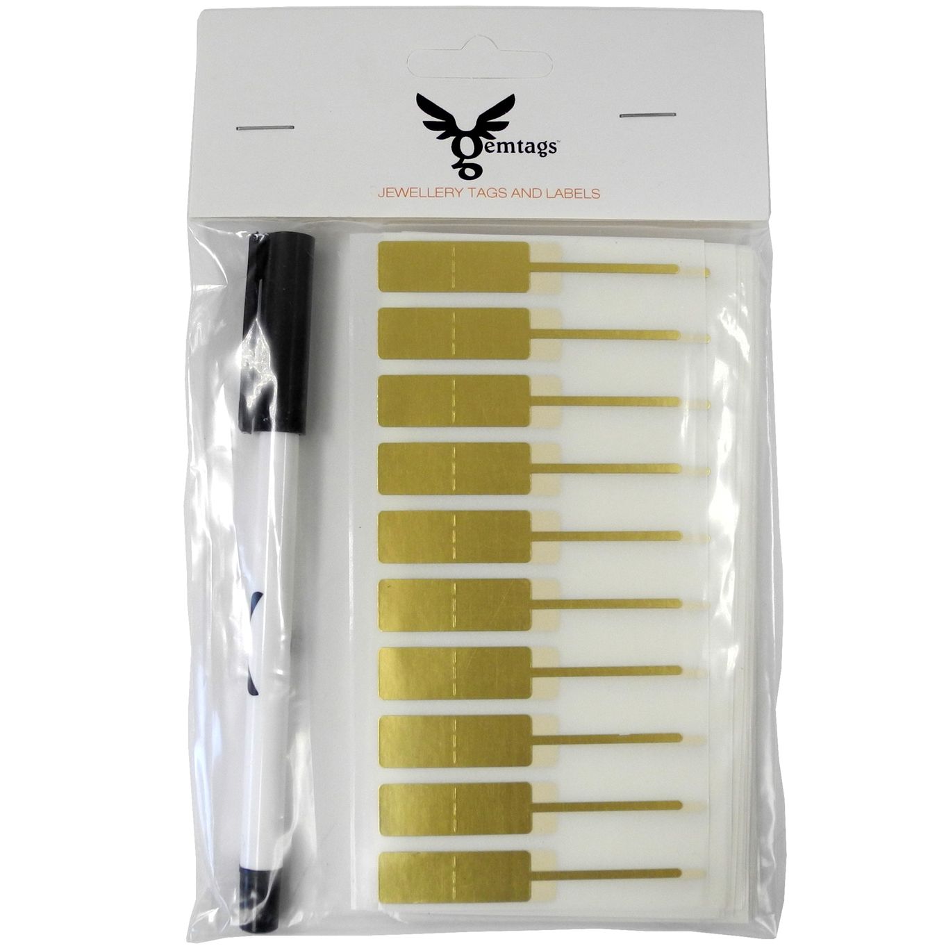 Jewellery Tags Labels Gold 11x16mm Rectangle (Pack Of 500) - HL369