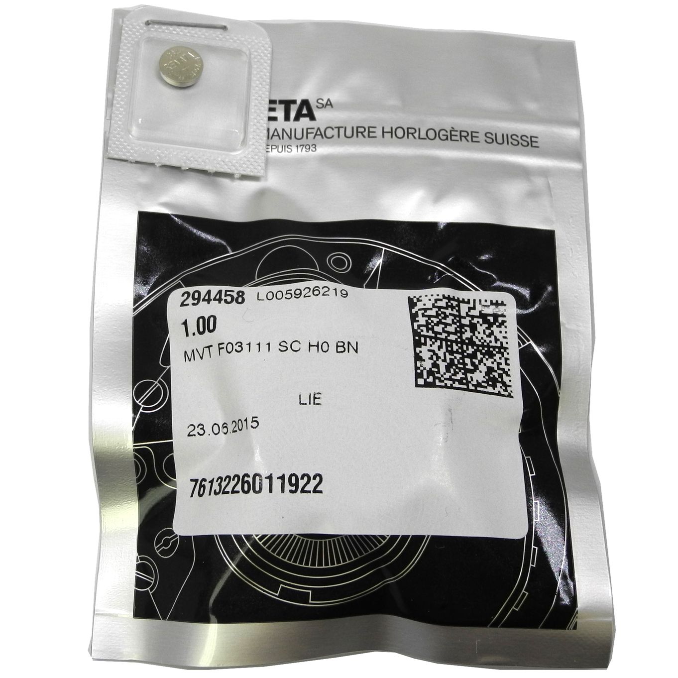 ETA F03.111 Watch Movement (Pre-Sealed) H1/6H- MZETAF03.111PSH1