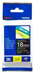 18mm White on Black Brother P-Touch Tape TZe-345 - HTZ345