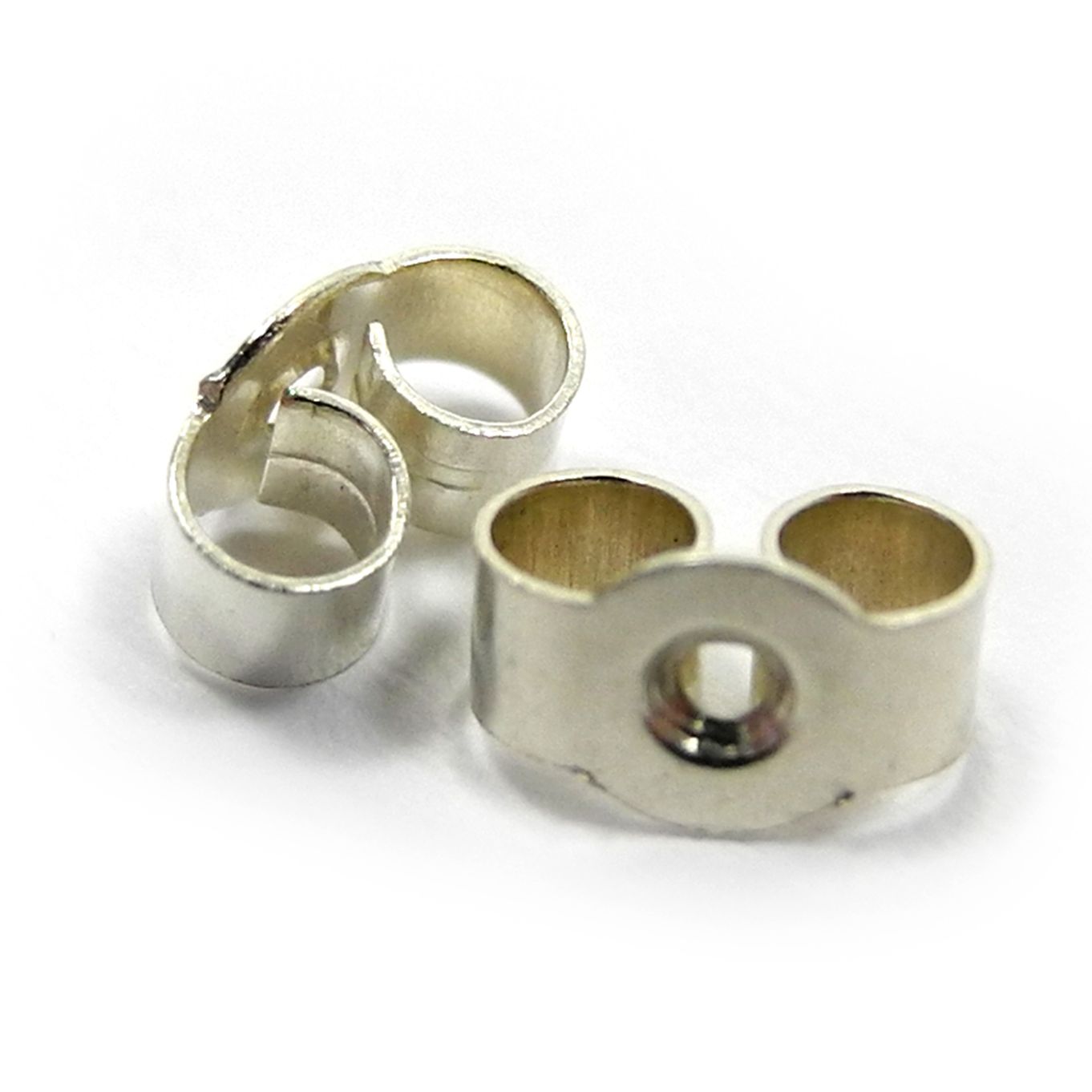 9ct White Earring Scrolls (Butterflies) Backs Light Weight, 1 Pair - FS151