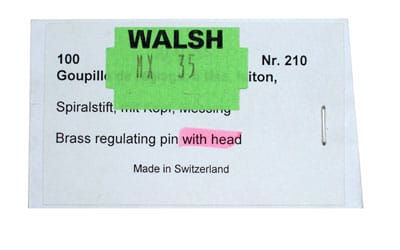 Hairspring Pins For Wrist Watches - MX35