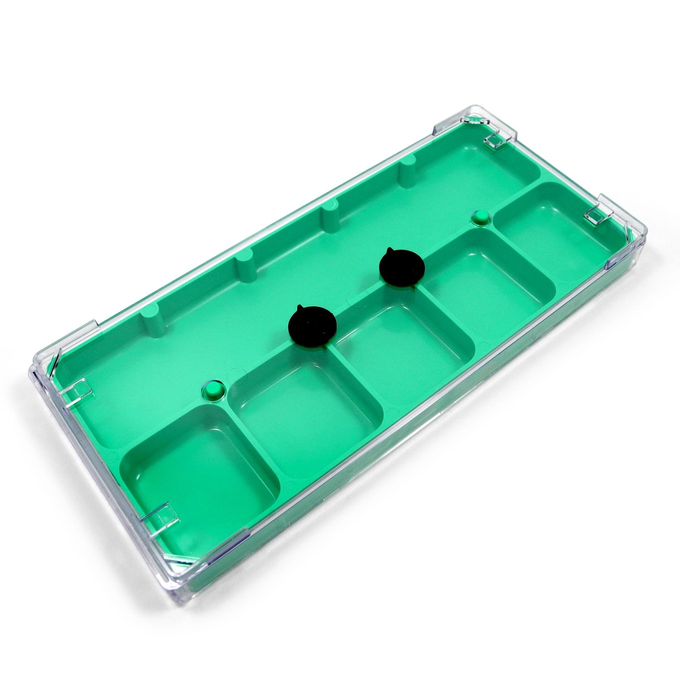 Storage Box Work In Hand Green Lockable With 6 Compartments
