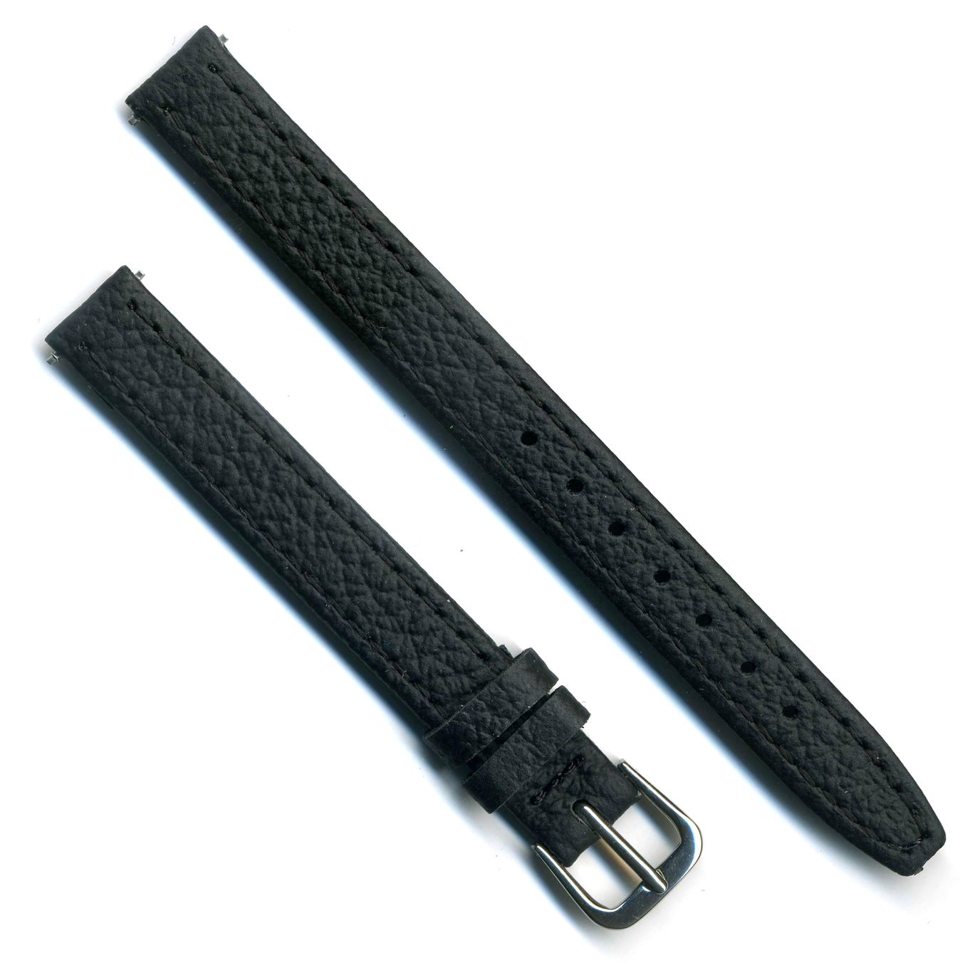 Watch Strap Black Glove Grain 10mm Chrome - B503C