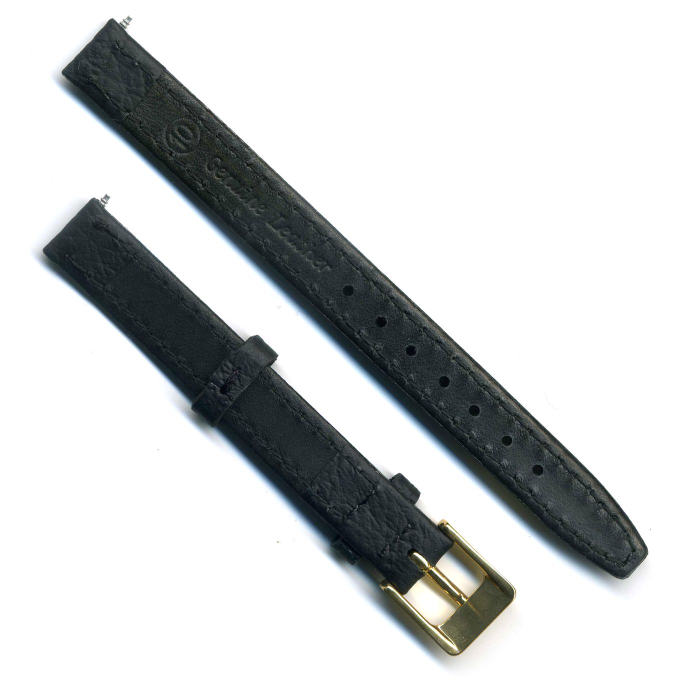 Watch Strap Black Glove Grain 10mm Gilt - B503G