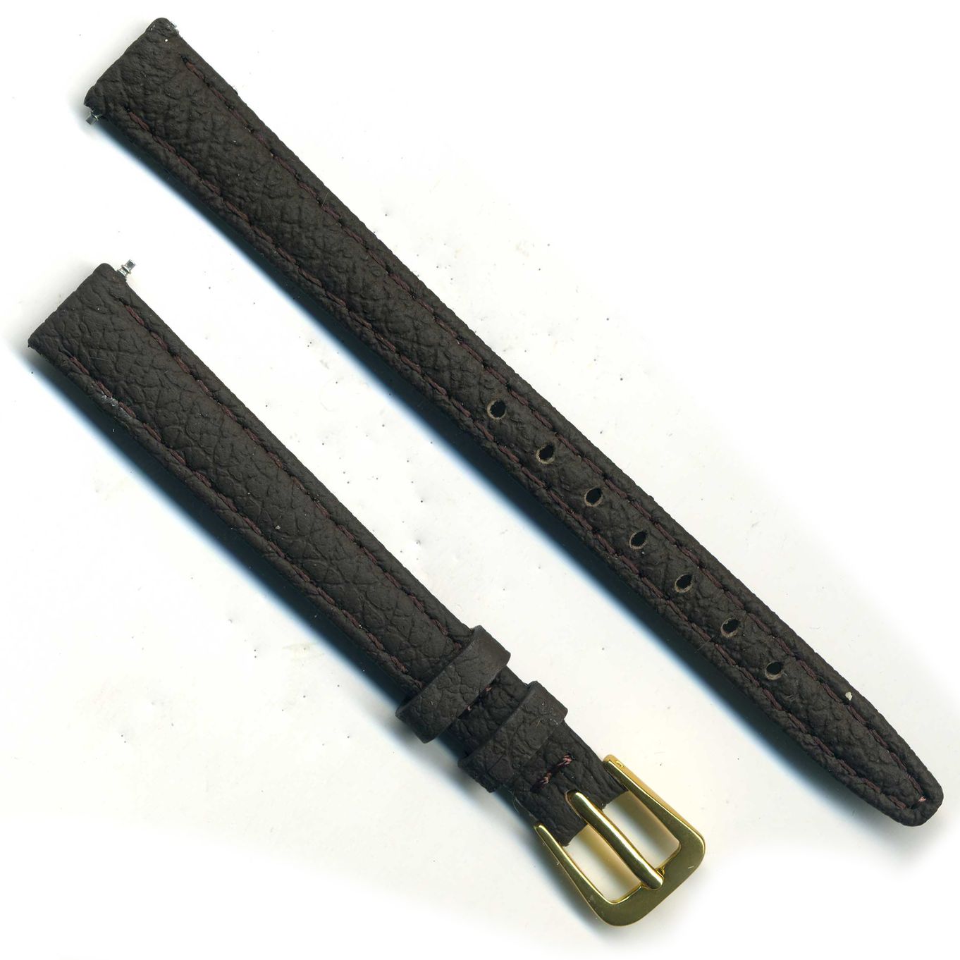 Watch Strap Brown Glove Grain 10mm Gilt - B504G