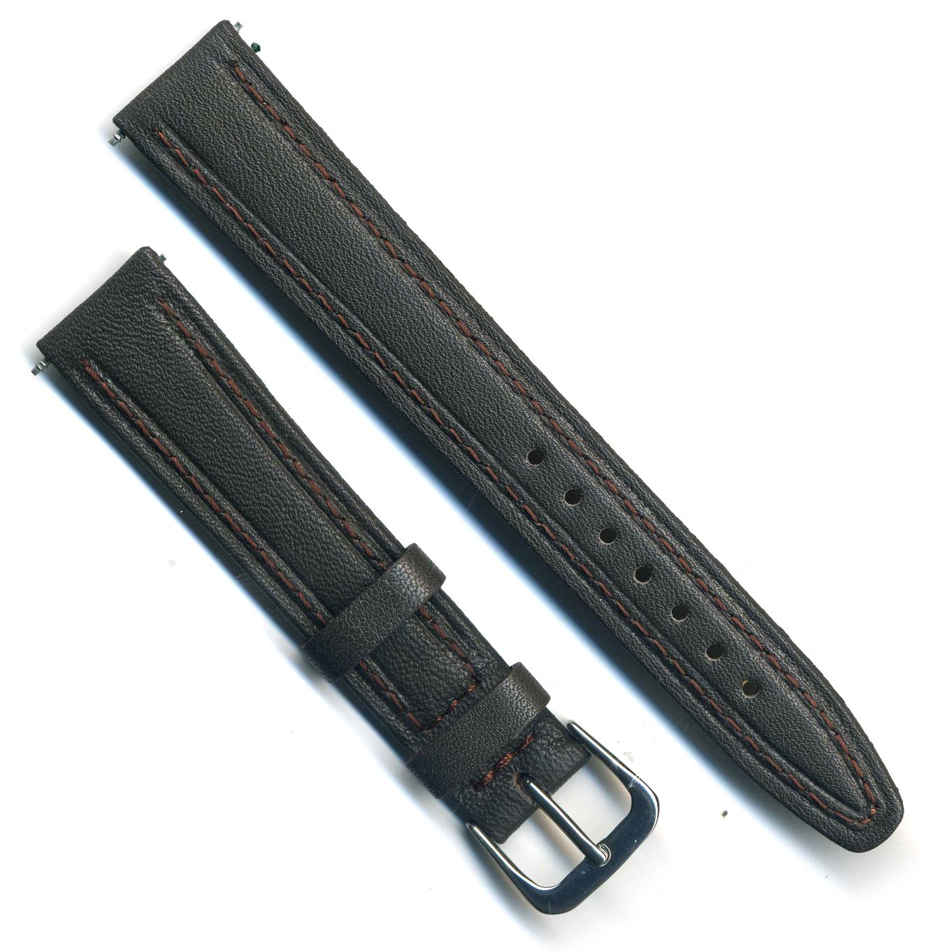 Watch Strap Brown Matt Calf Leather 16mm Chrome - B522C