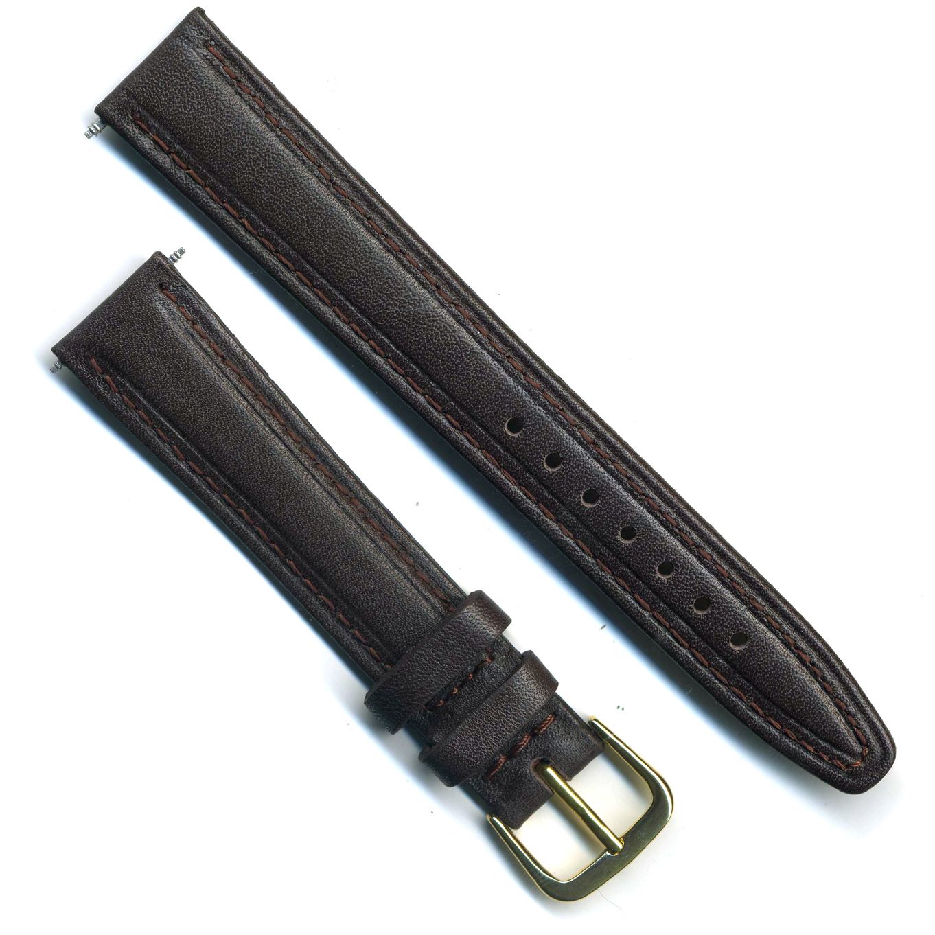 Watch Strap Brown Matt Calf Leather 16mm Gilt - B522G