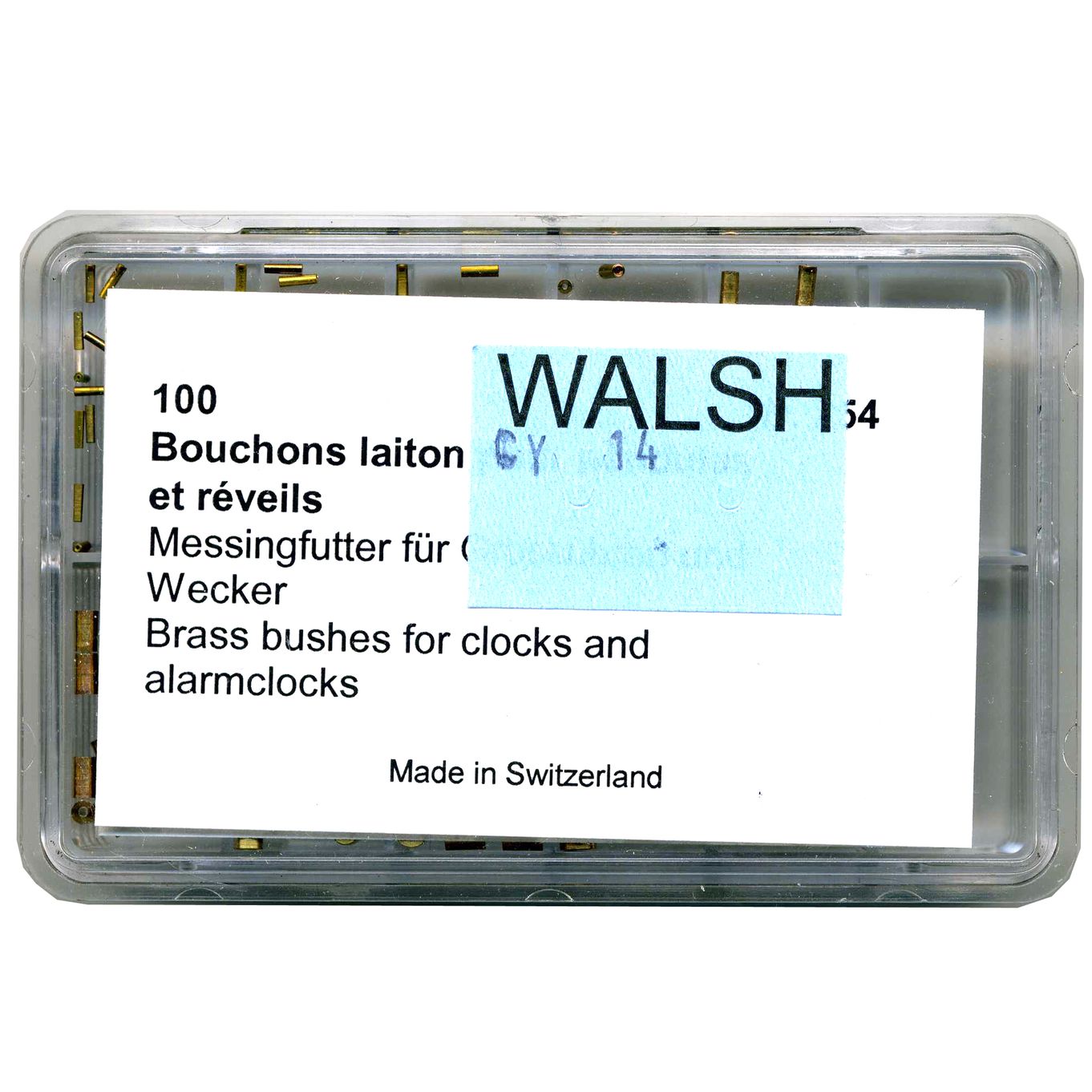 Graded Brass Clock Bushes 0.20mm - 1.80mm  - CY14